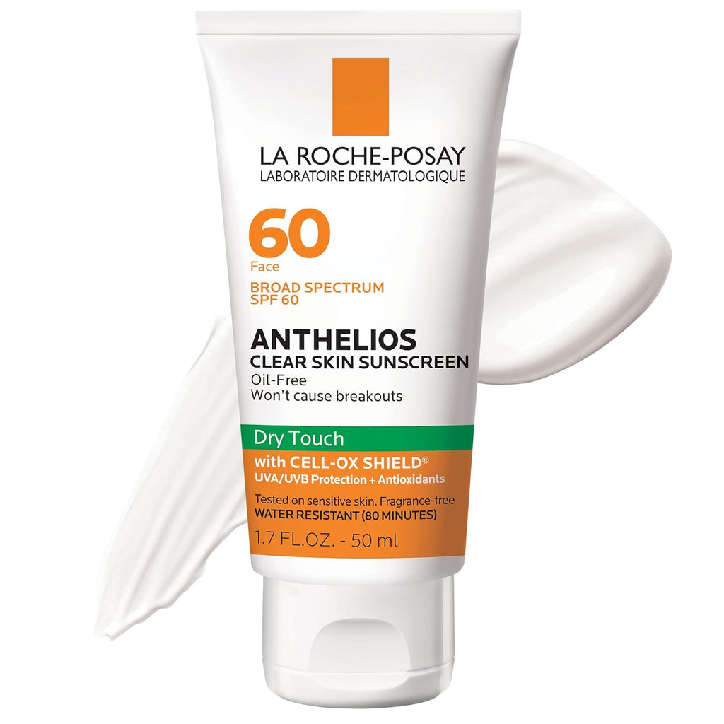 La Roche-Posay Anthelios Clear Skin Sunscreen Dry Touch SPF 60, Oil Free, For Face, Antioxidants