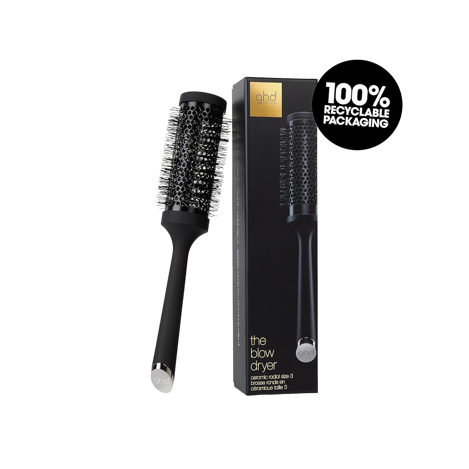 ghd Ceramic Vented Round Brush - 1.7 inch Barrel, 45mm Barrel, Size 3