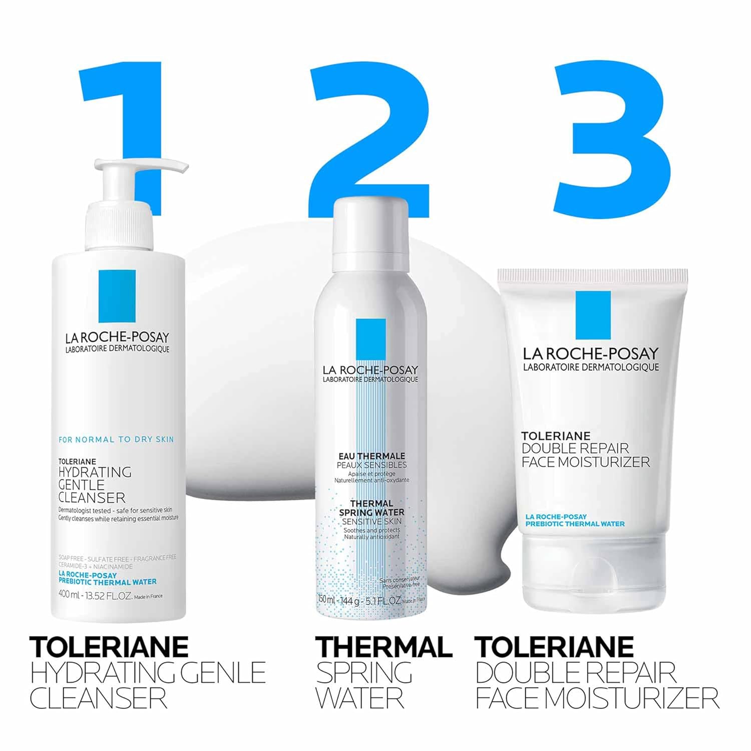 La Roche-Posay Toleriane Hydrating Gentle Facial Cleanser, Daily with Niacinamide and Ceramides