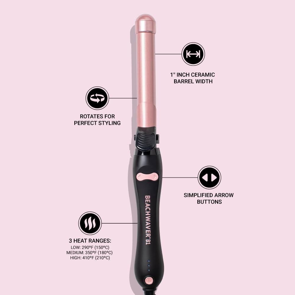 The Beachwaver Co. B1 Rotating Curling Iron - Automatic 1" Ceramic Curling Iron - Easy-to-Use