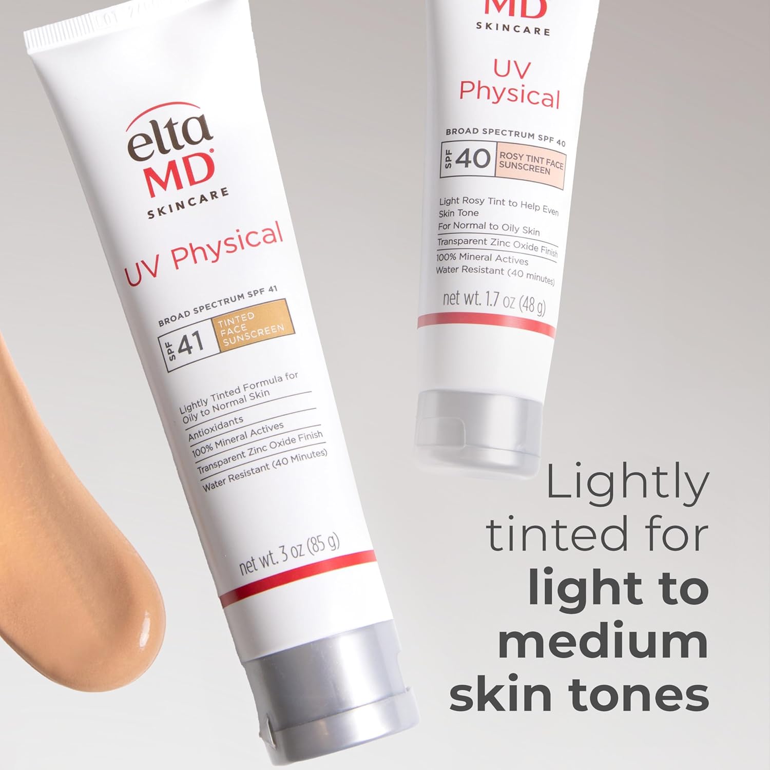 EltaMD UV Physical Tinted Mineral Sunscreen for Face SPF 41, 100% Mineral Active Tinted Face Lotion