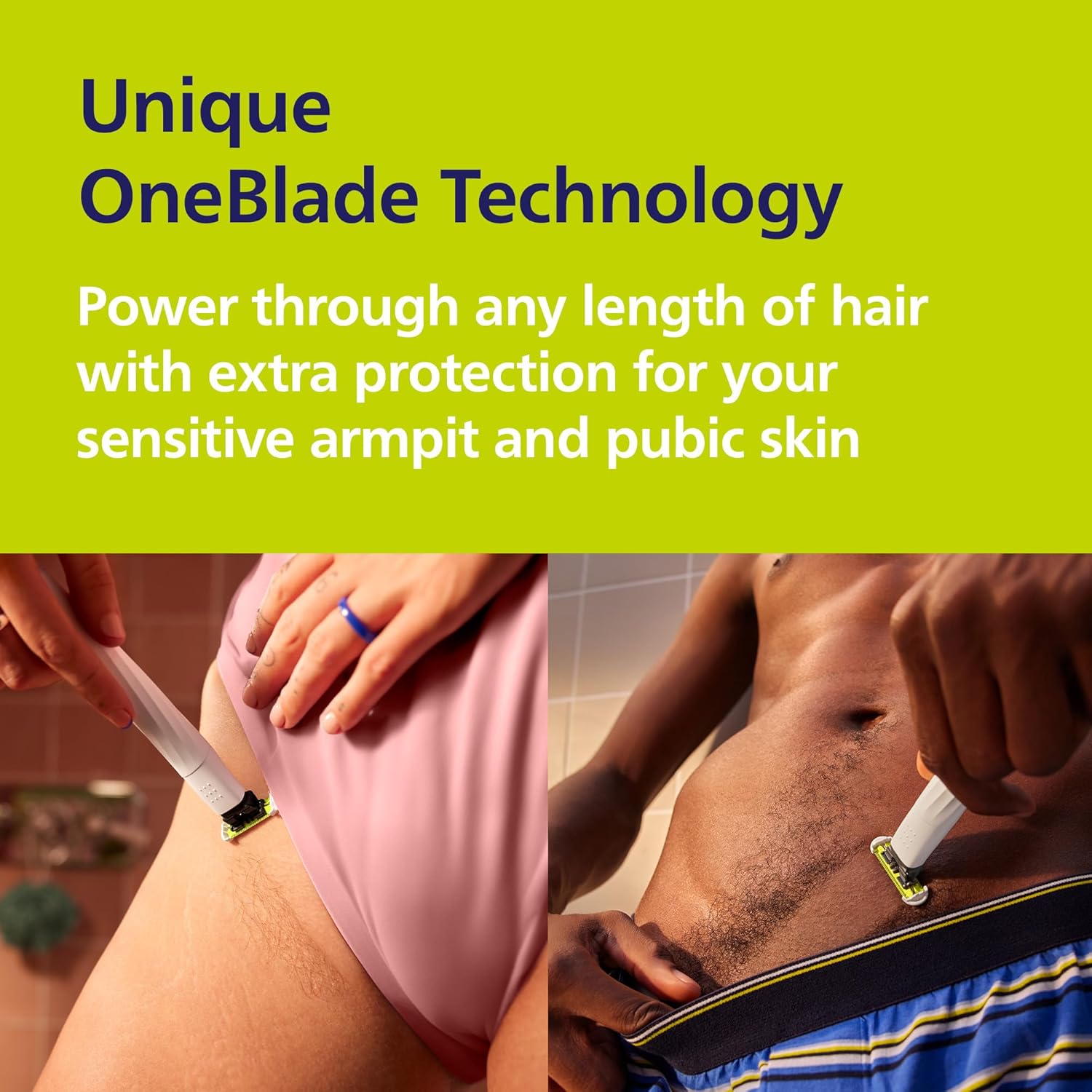 Philips Norelco OneBlade Intimate, Designed for Pubic Grooming, Trim & Shave Extra Skin Protection