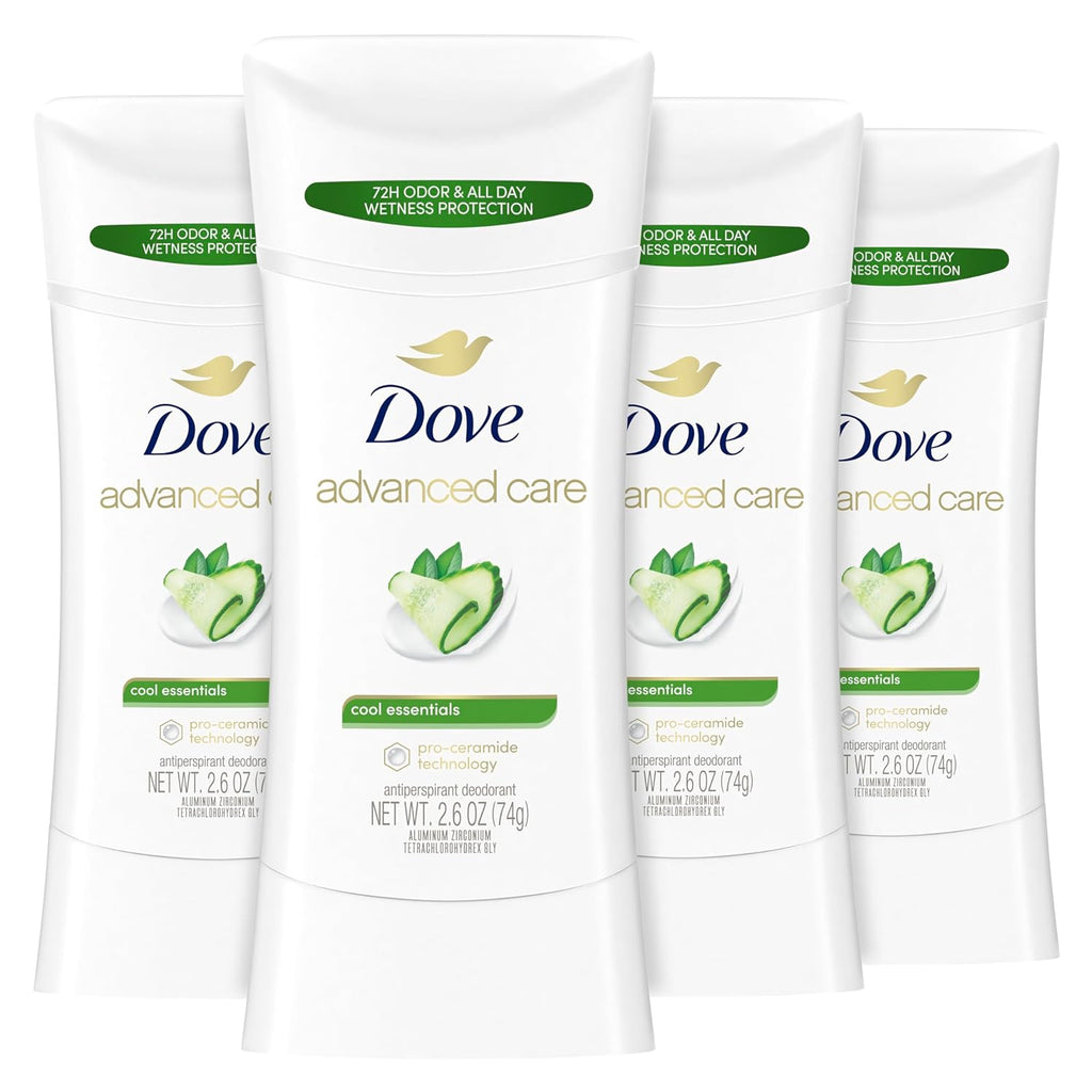 Dove Advanced Care Antiperspirant Deodorant Stick Cool Essentials, skin barrier repair, pro ceramide