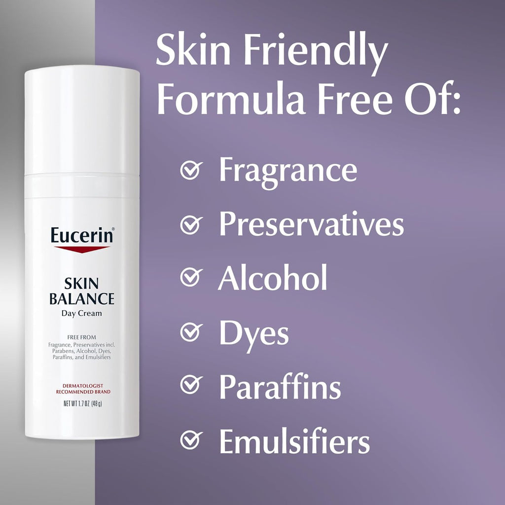 Eucerin Skin Balance Day Cream, Sensitive Skin Face Moisturizer Enriched with Tri-Balance Complex