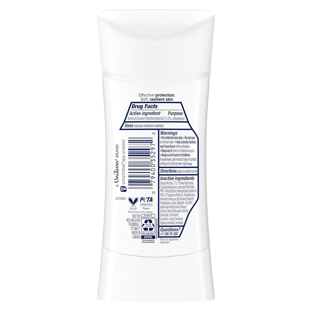 Dove Advanced Care Antiperspirant Deodorant Stick Cool Essentials, skin barrier repair, pro ceramide