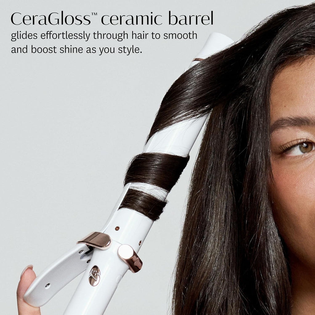 T3 SinglePass Curl X Extra-Long Barrel Curling Iron with 9 Heat Settings and Ceramic Barrel for Fast