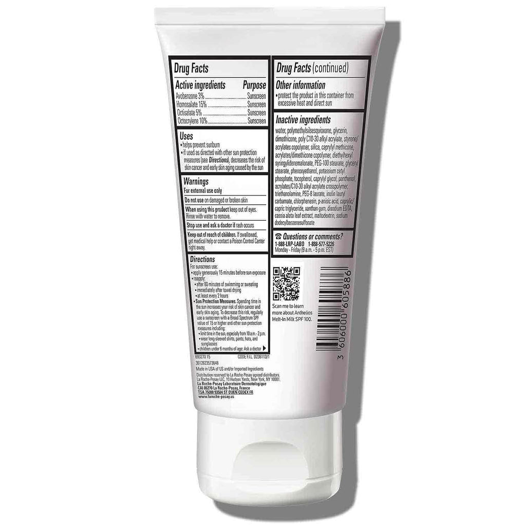 La Roche-Posay Anthelios Melt-In Milk Sunscreen SPF 100, Sunscreen For Body & Face, Broad Spectrum