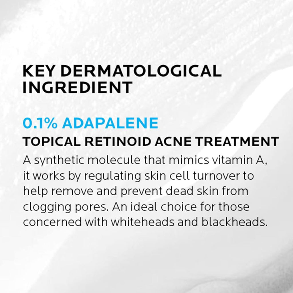 La Roche-Posay Effaclar Adapalene Gel 0.1% Acne Treatment, Retinoid Cream, Acne Medication Gel