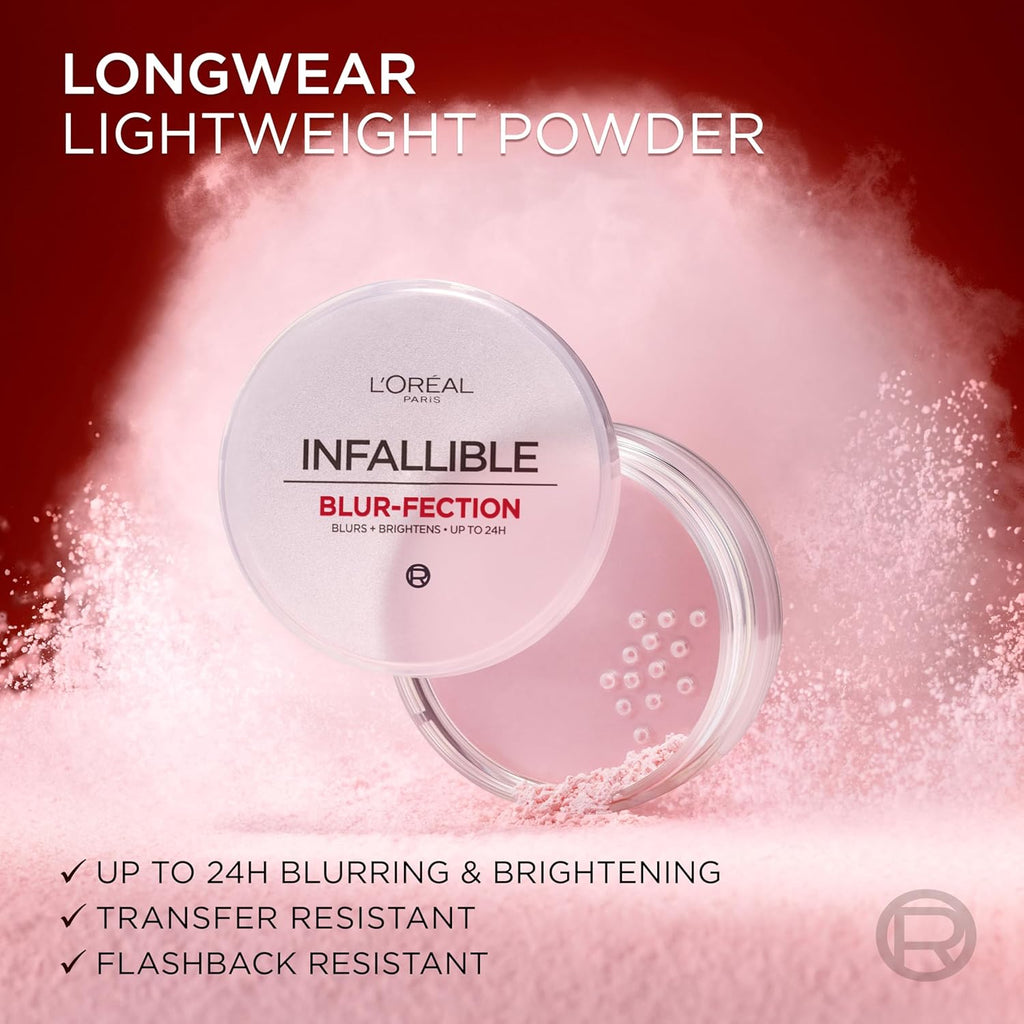 L'Oreal Paris Infallible Blur-fection Longwear Loose Setting Face Powder, Blurring, Brightening