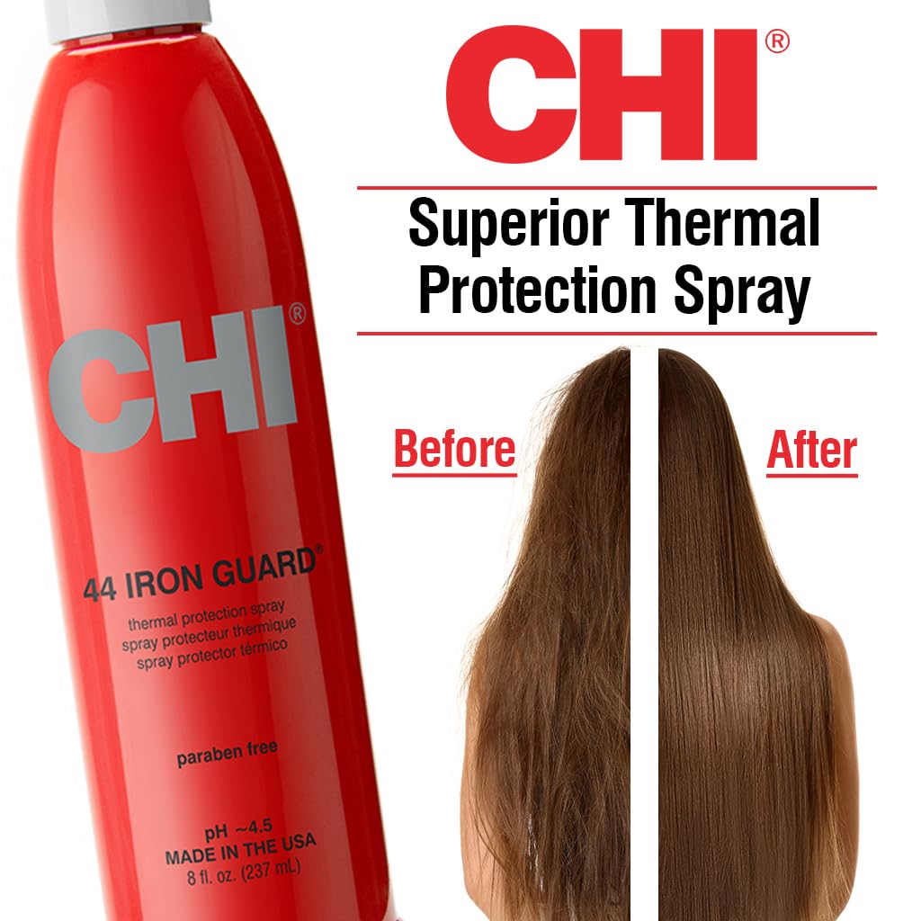 CHI 44 Iron Guard Thermal Protection Spray, Nourishing Formula Helps Resist Heat Damage to Hair, 8oz