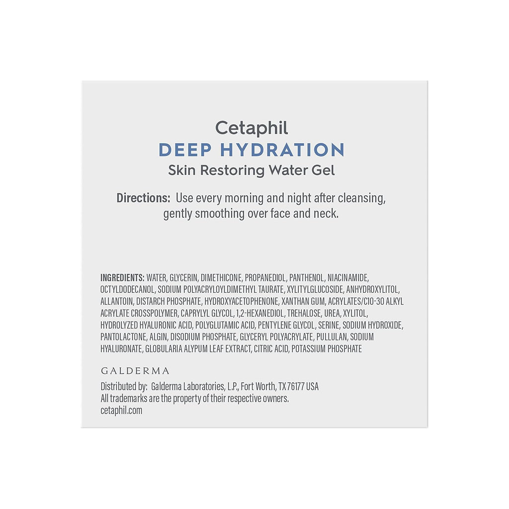 Cetaphil Deep Hydration Skin Restoring Water Gel | Hyaluronic &Polyglutamic Acid, Face Moisturizer
