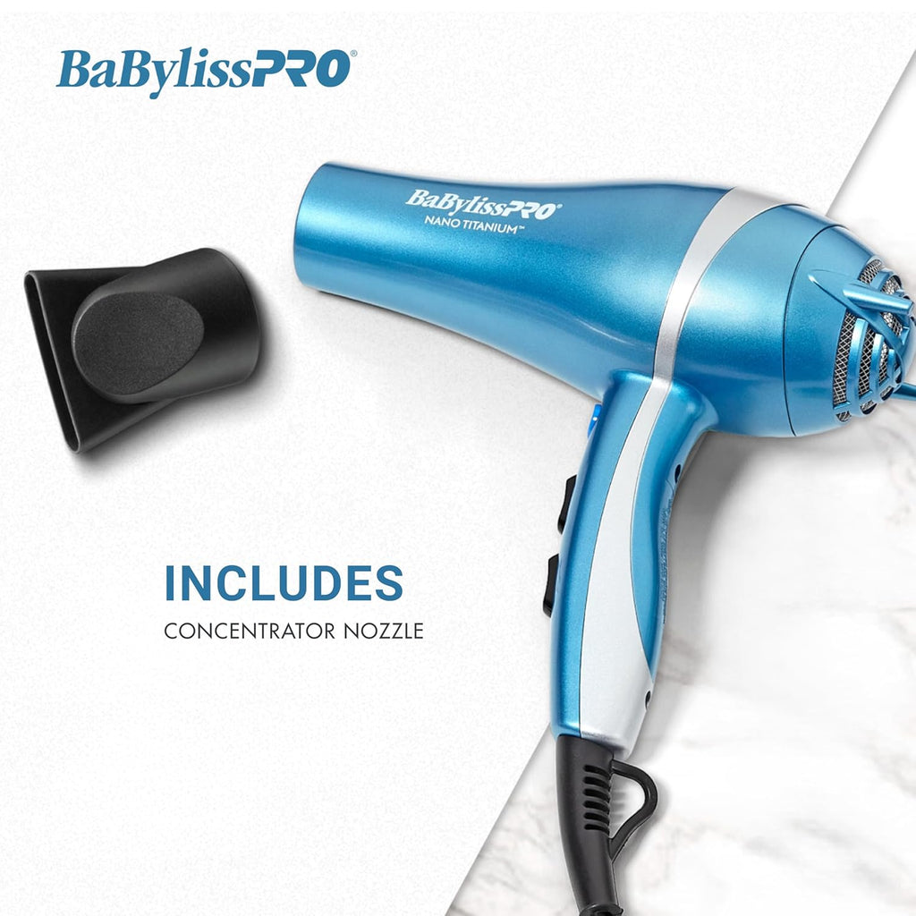 BaBylissPRO Hair Dryer, Nano Titanium 2000-Watt Blow Dryer, Hair Styling Tools & Appliances, BNT5548
