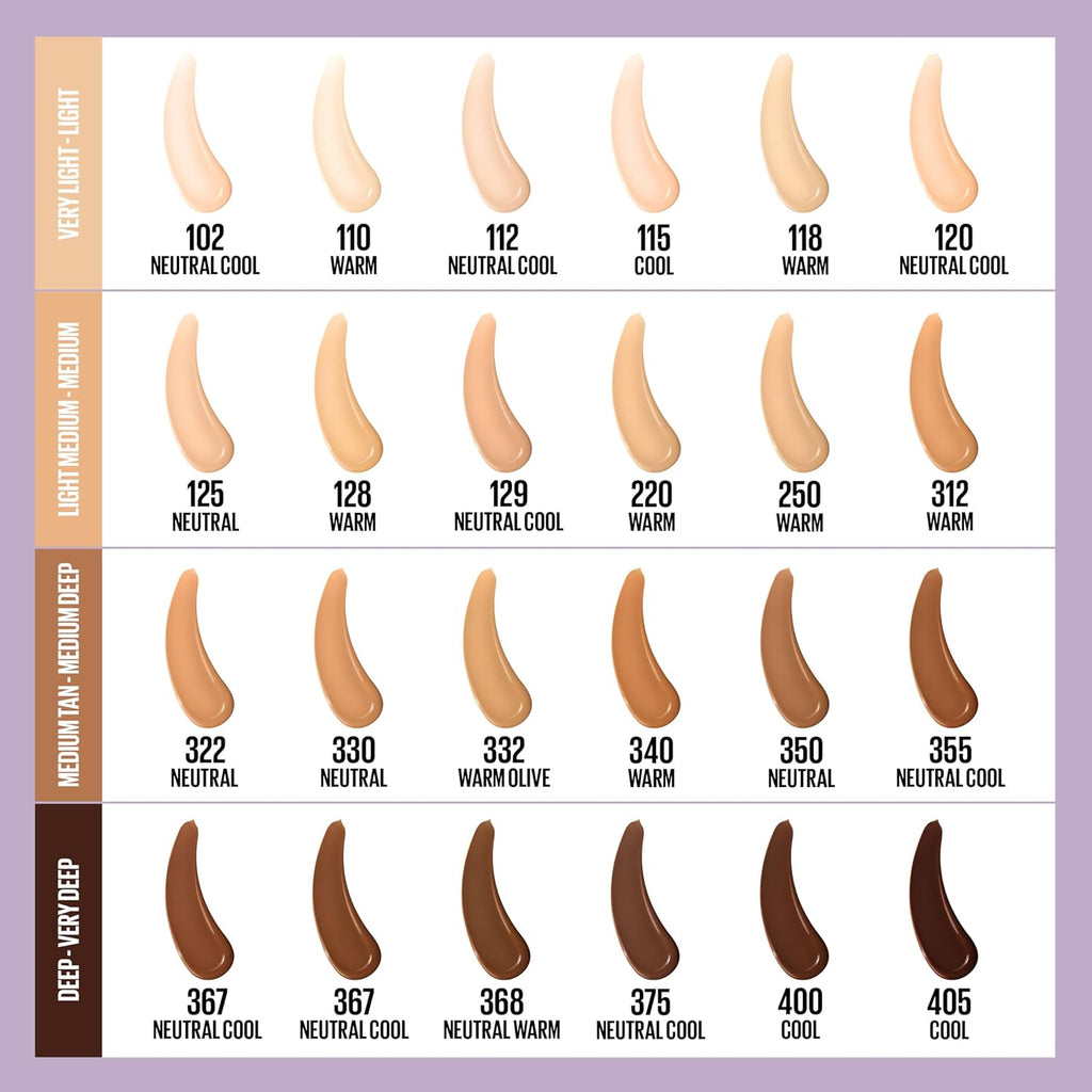 Maybelline Super Stay Lumi-Matte Foundation, Lightweight & Buildable Full Coverage, Up to 30HR Wear