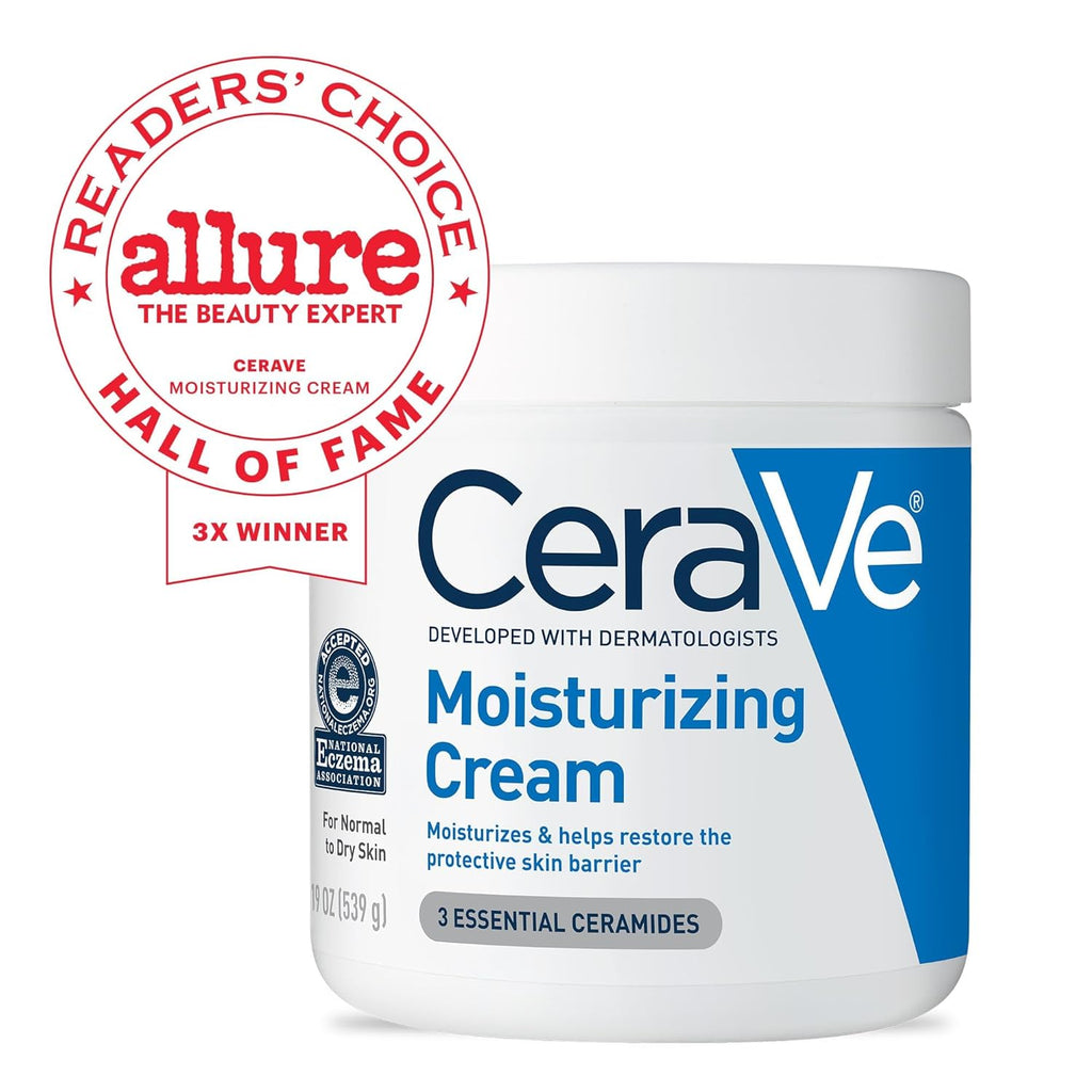 CeraVe Moisturizing Cream, Body & Face Moisturizer for Dry Skin, with Hyaluronic Acid & Ceramides