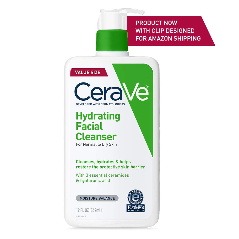 CeraVe Hydrating Facial Cleanser, Moisturizing Face Wash, Hyaluronic Acid + Ceramides + Glycerin