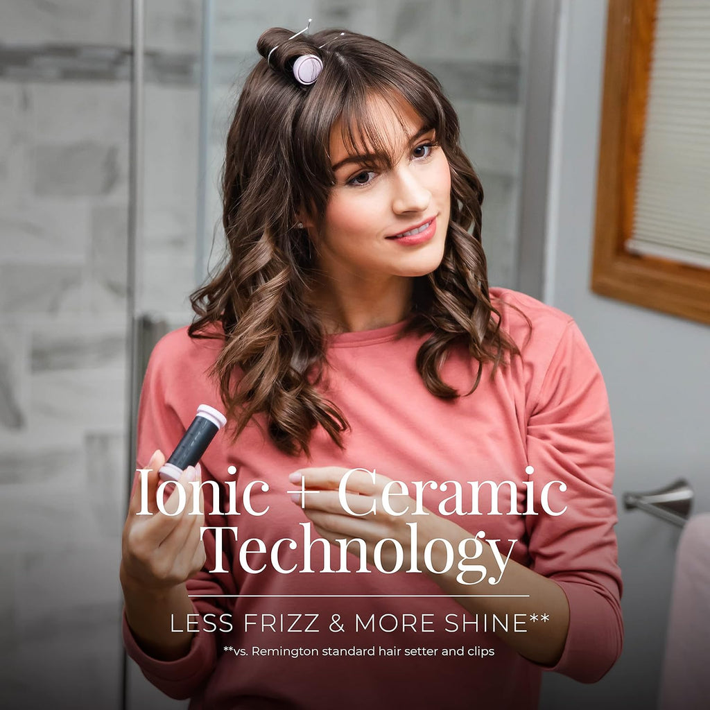 Remington Compact Ceramic Dual Voltage Hot Rollers for Long &Short Hair, Hair Setters, Hair Curlers