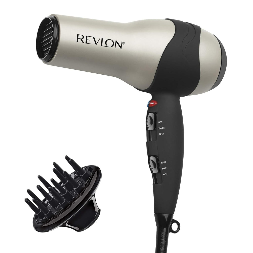 REVLON Turbo Hair Dryer with Advanced Ionic Technology, Ceramic Coating | Heat & Cold Shot Features