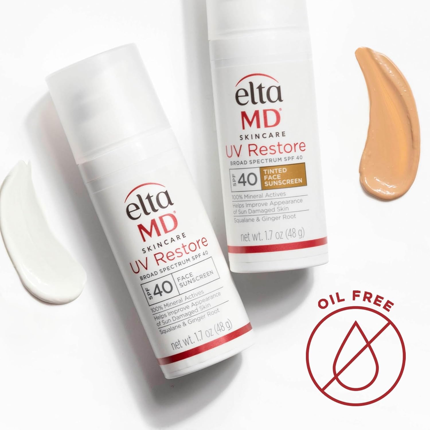 EltaMD UV Restore Tinted Sunscreen for Face SPF 40, Tinted Mineral Sunscreen for Sun Damaged Skin