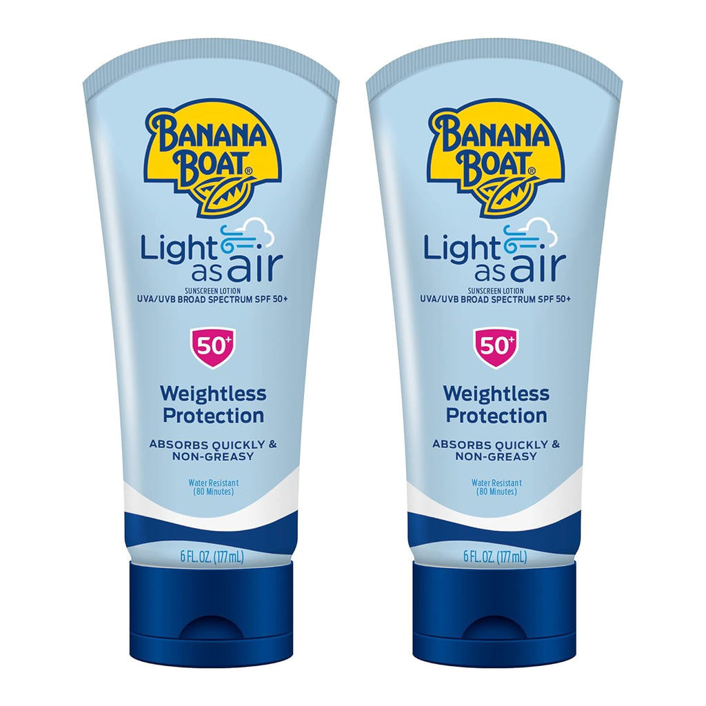 Banana Boat Light As Air Sunscreen Lotion SPF50 Twin Pack | Lightweight & Non-Greasy, Sunblock