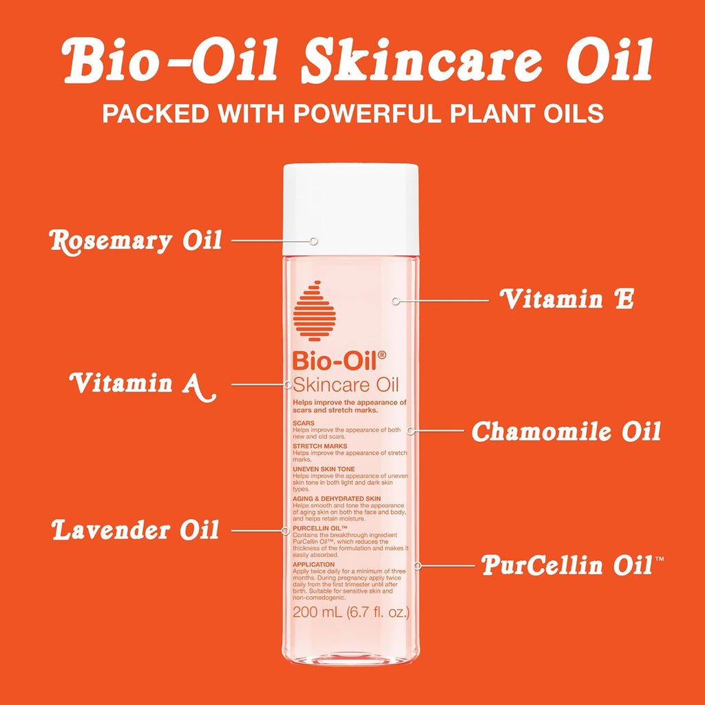 Bio-Oil Skincare Body Oil Serum, Face & Body Moisturizer with Vitamin E&A, for Scars, Stretch Marks