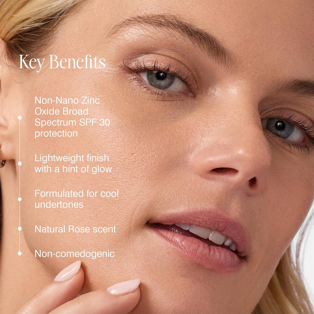 COOLA Organic Rosilliance BB Cream with SPF 30, Tinted Moisturizer Sunscreen & Foundation