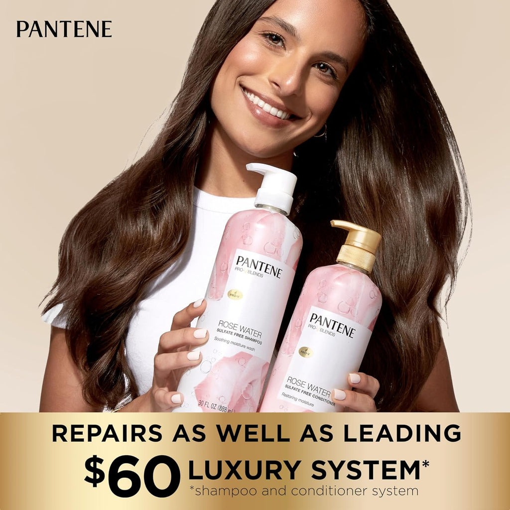 Pantene Rose Water Conditioner, Soothes, Replenishes Hydration, Nutrients, Vitamin B5, Antioxidants