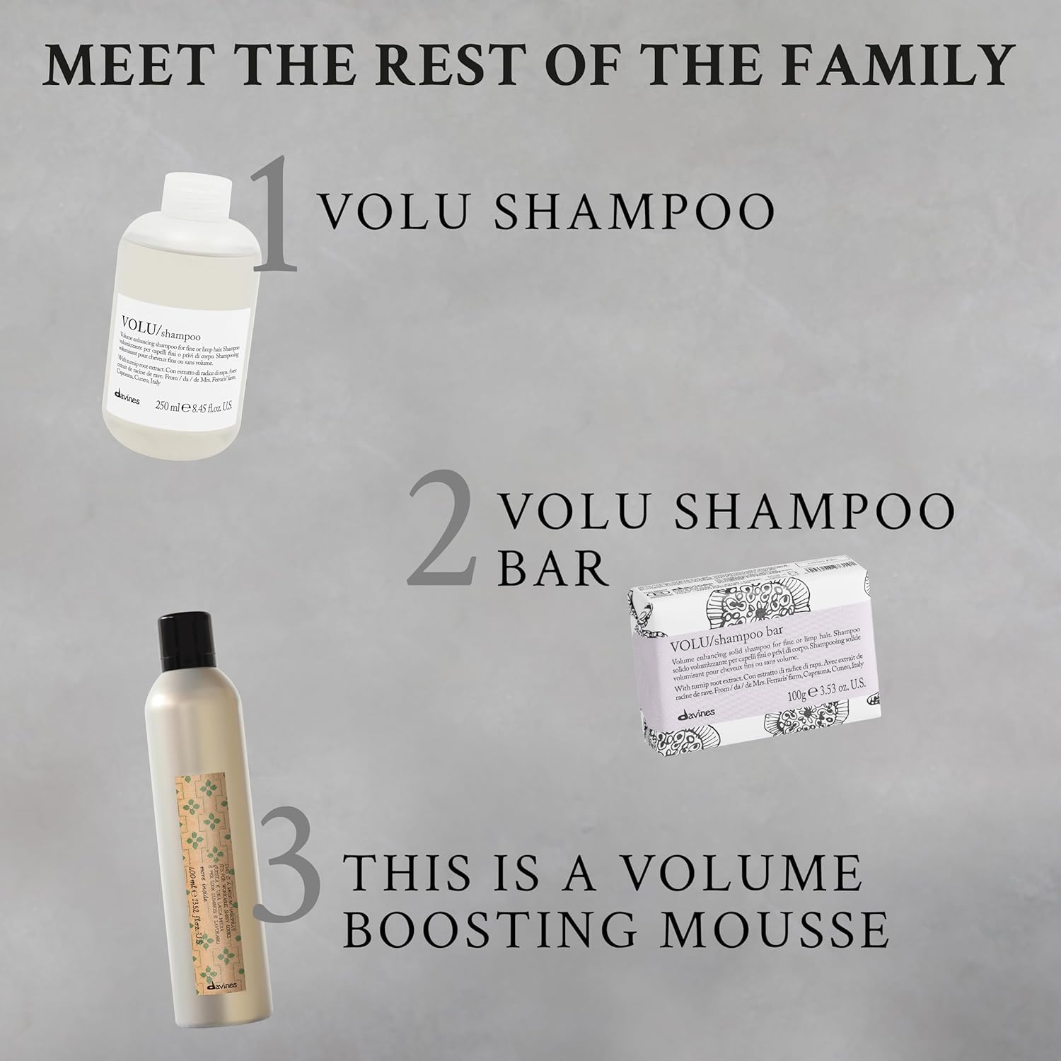 Davines VOLU Shampoo | Volume Shampoo for Fine, Thin Hair Types | Gentle Everyday Volumizing | 8.45
