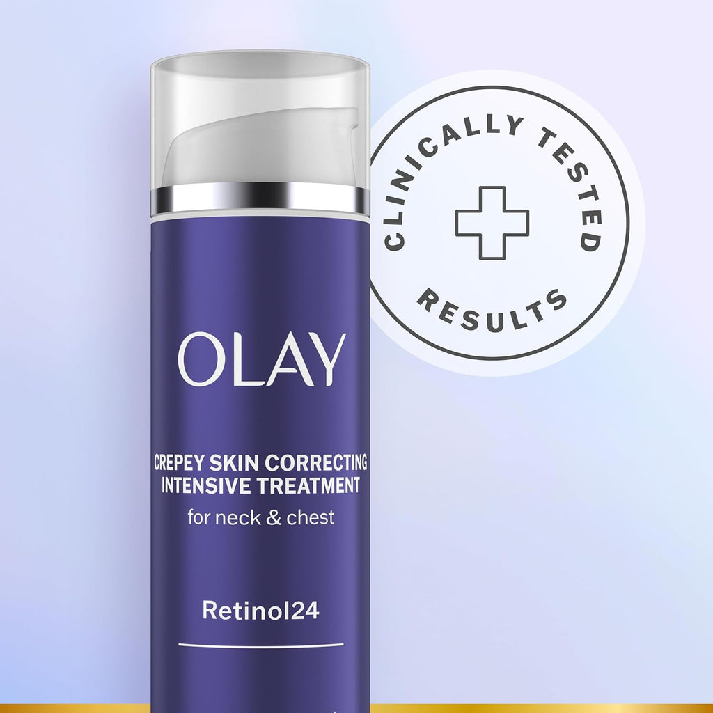 Olay Treatment Cream Intensive Crepey Skin Correcting for Neck & Chest with Retinol24, Vitamin B3
