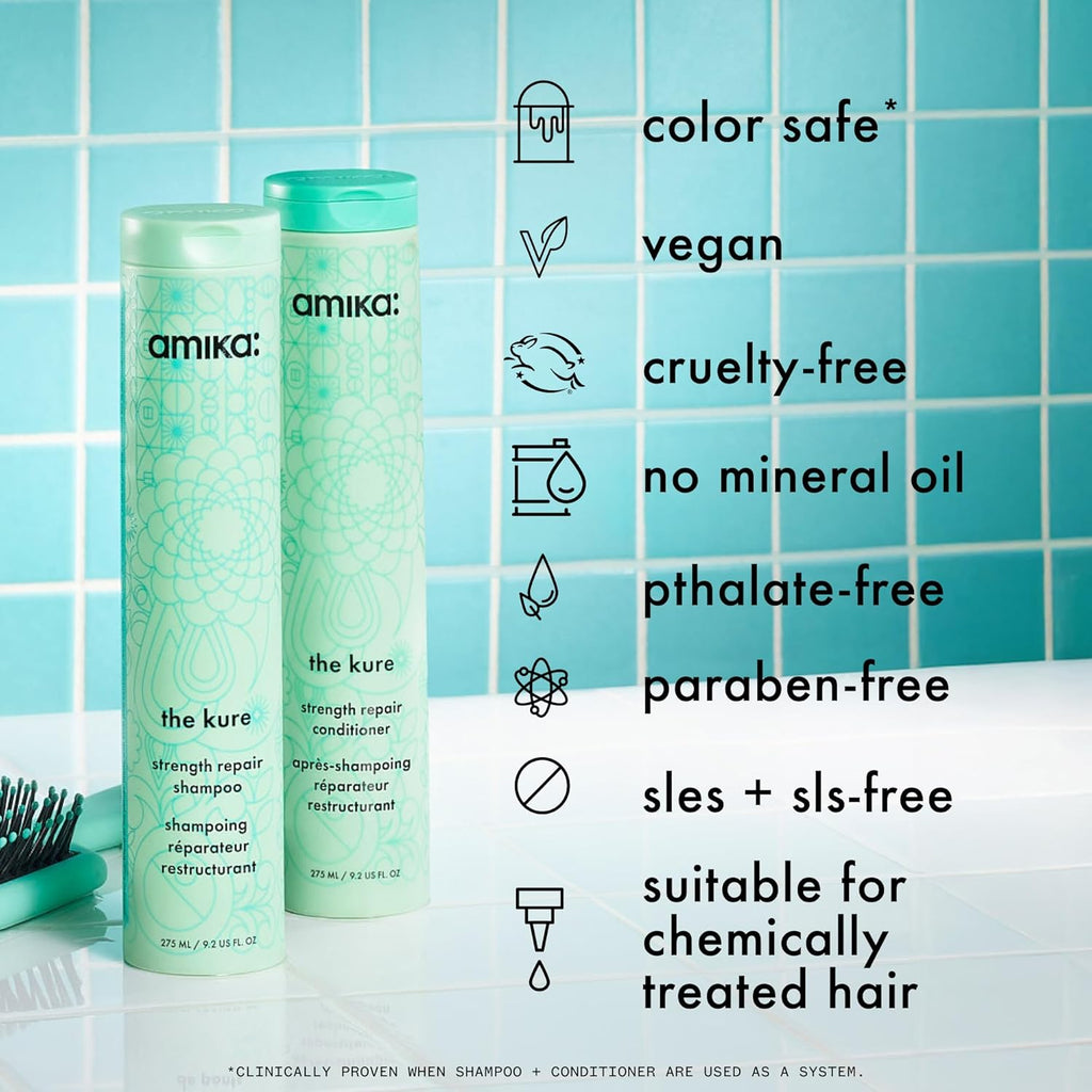 amika the kure strength repair shampoo, 9 fl oz.