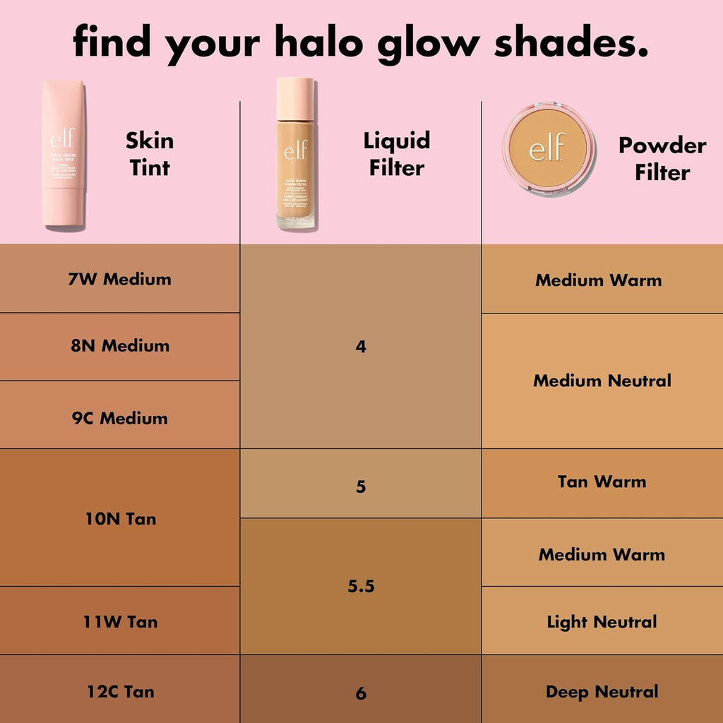 e.l.f. Halo Glow Skin Tint SPF 50, Tinted Moisturizer For Light, Buildable Coverage, Natural Glow