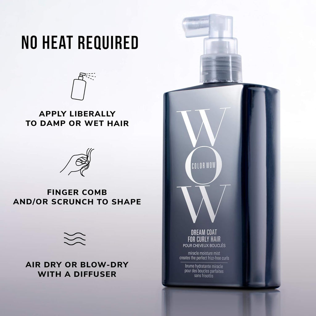 COLOR WOW Dream Coat for Curly Hair – Frizz-Free Curls, Moisture-Boosting Spray, Curl-Enhancing