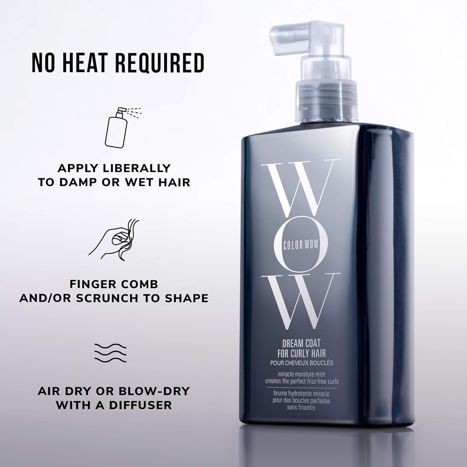 COLOR WOW Dream Coat for Curly Hair – Frizz-Free Curls, Moisture-Boosting Spray, Curl-Enhancing