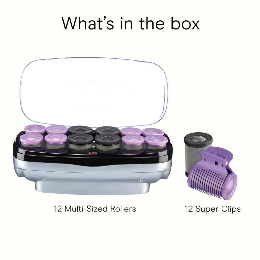 Conair Hot Rollers Hair Curlers for All Hair, Heated Rollers with Clips Included, 1.5 &1.75" Rollers