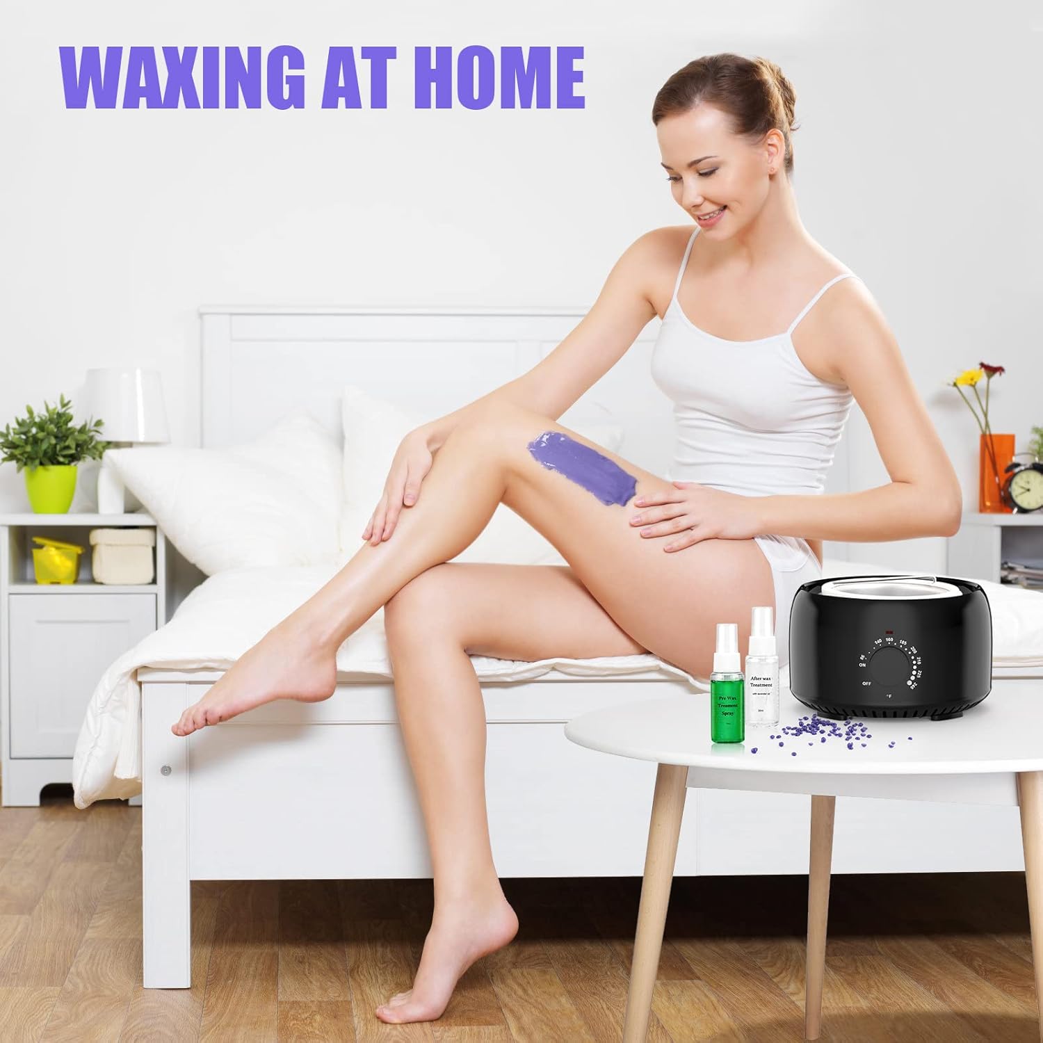 Waxing Kit - TIKESI Wax Warmer for Hair Removal, with 14oz 5 Bags Hard Wax Beans for Full Body&Face