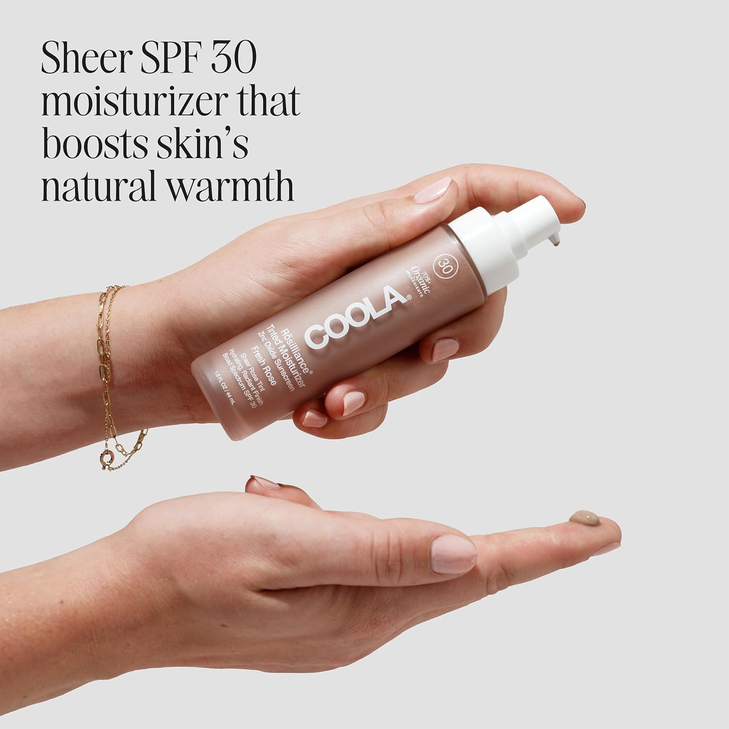COOLA Organic Rosilliance BB Cream with SPF 30, Tinted Moisturizer Sunscreen & Foundation