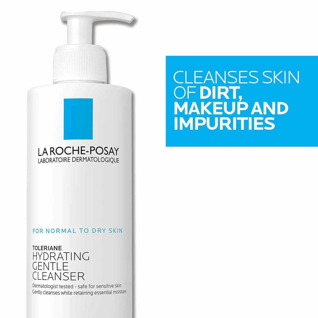 La Roche-Posay Toleriane Hydrating Gentle Facial Cleanser, Daily with Niacinamide and Ceramides